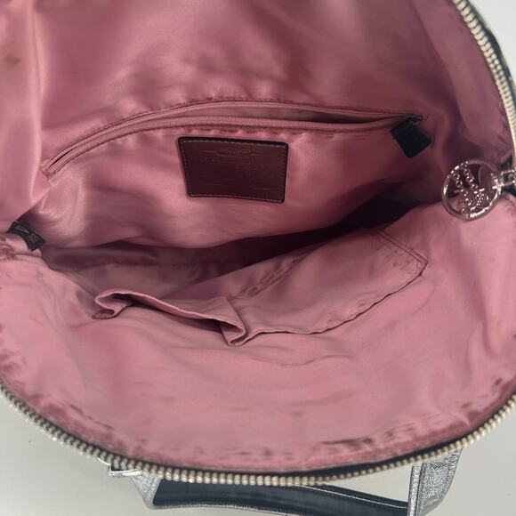 Vtg Coach Poppy Handbag Black Gray‎ Y2K Signature Logo Key Chain Charms - Picture 10 of 16